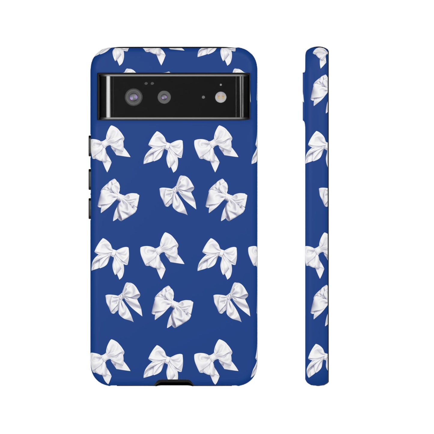 Bow Phone Case White on Blue