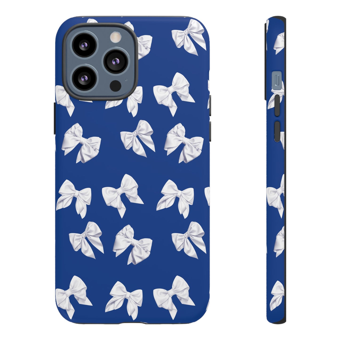 Bow Phone Case White on Blue