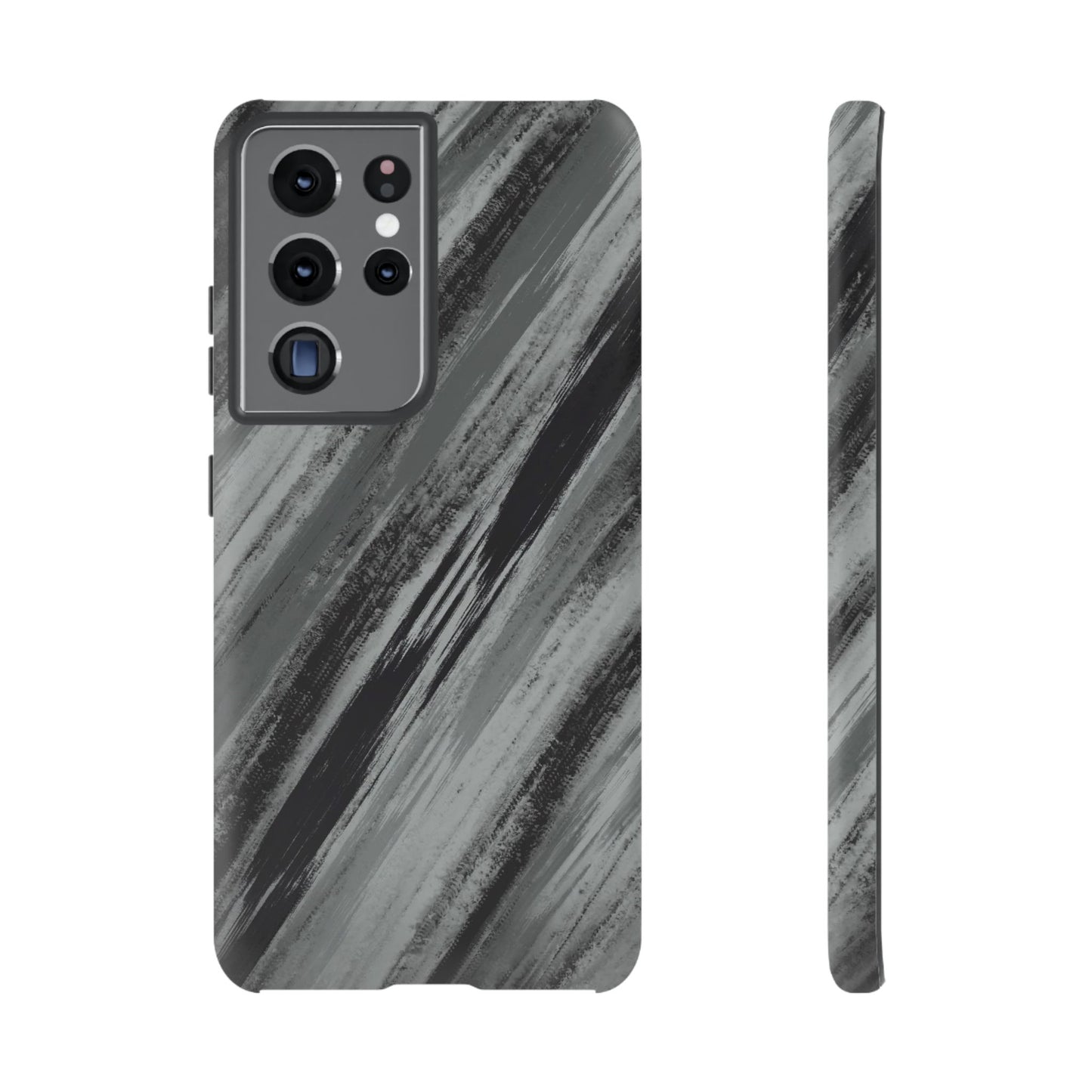 Striped Phone Case Black Gray