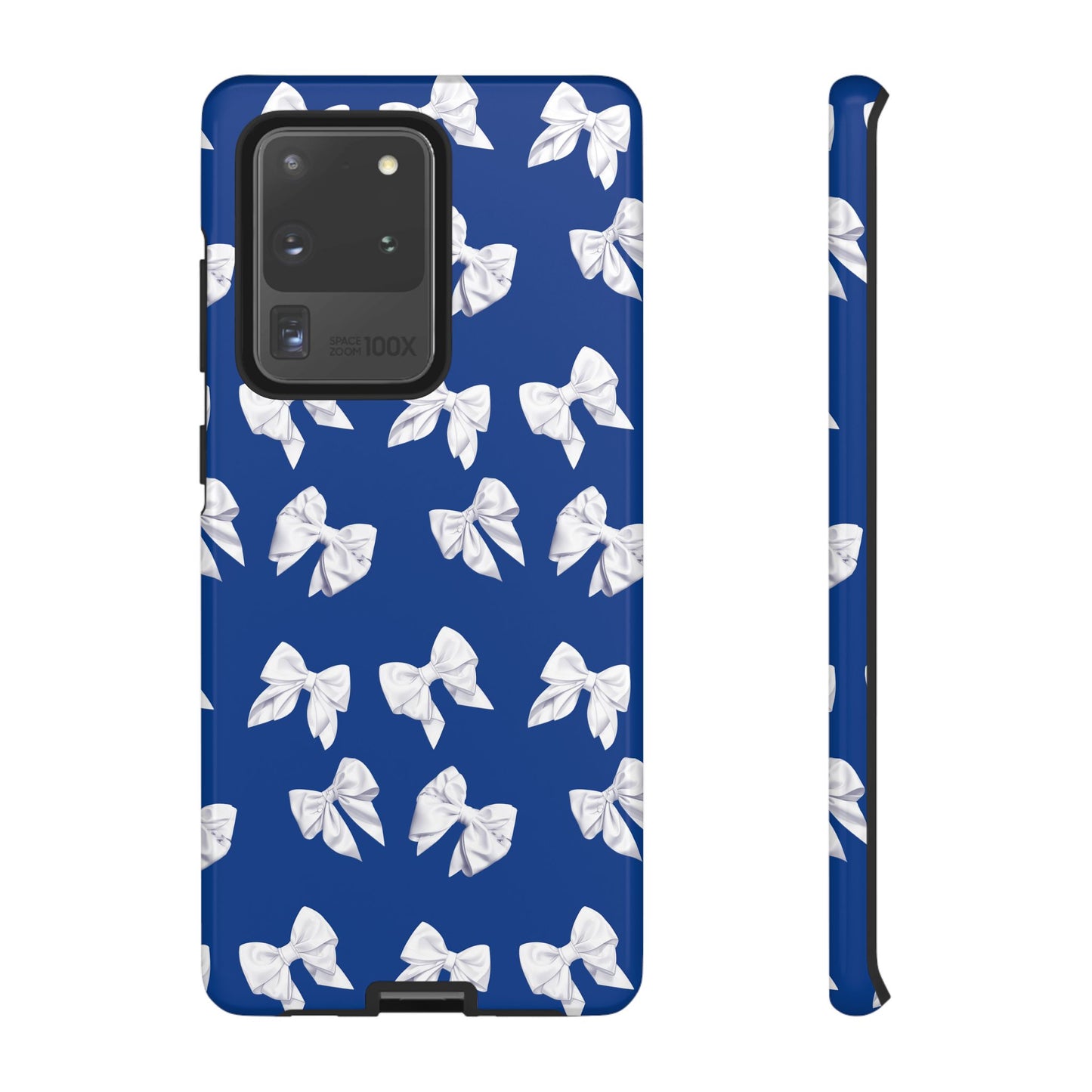 Bow Phone Case White on Blue