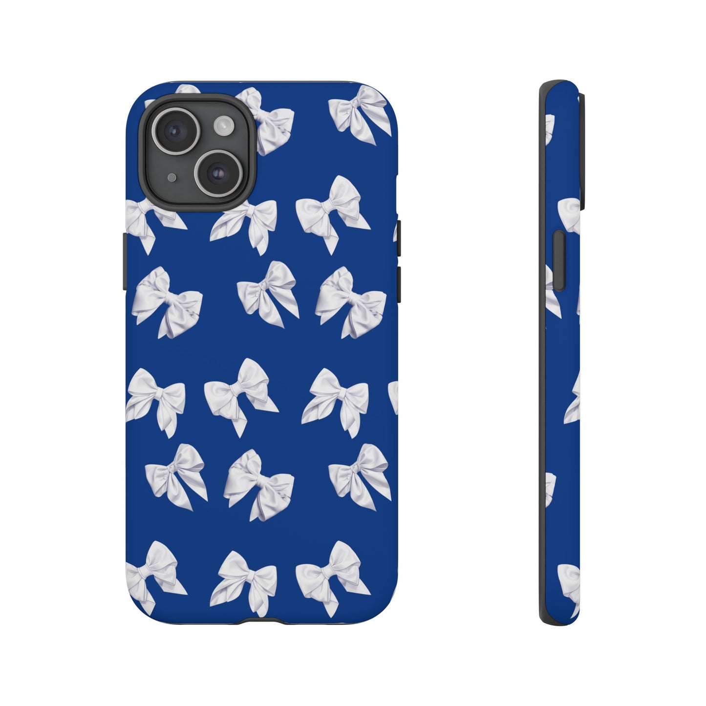 Bow Phone Case White on Blue
