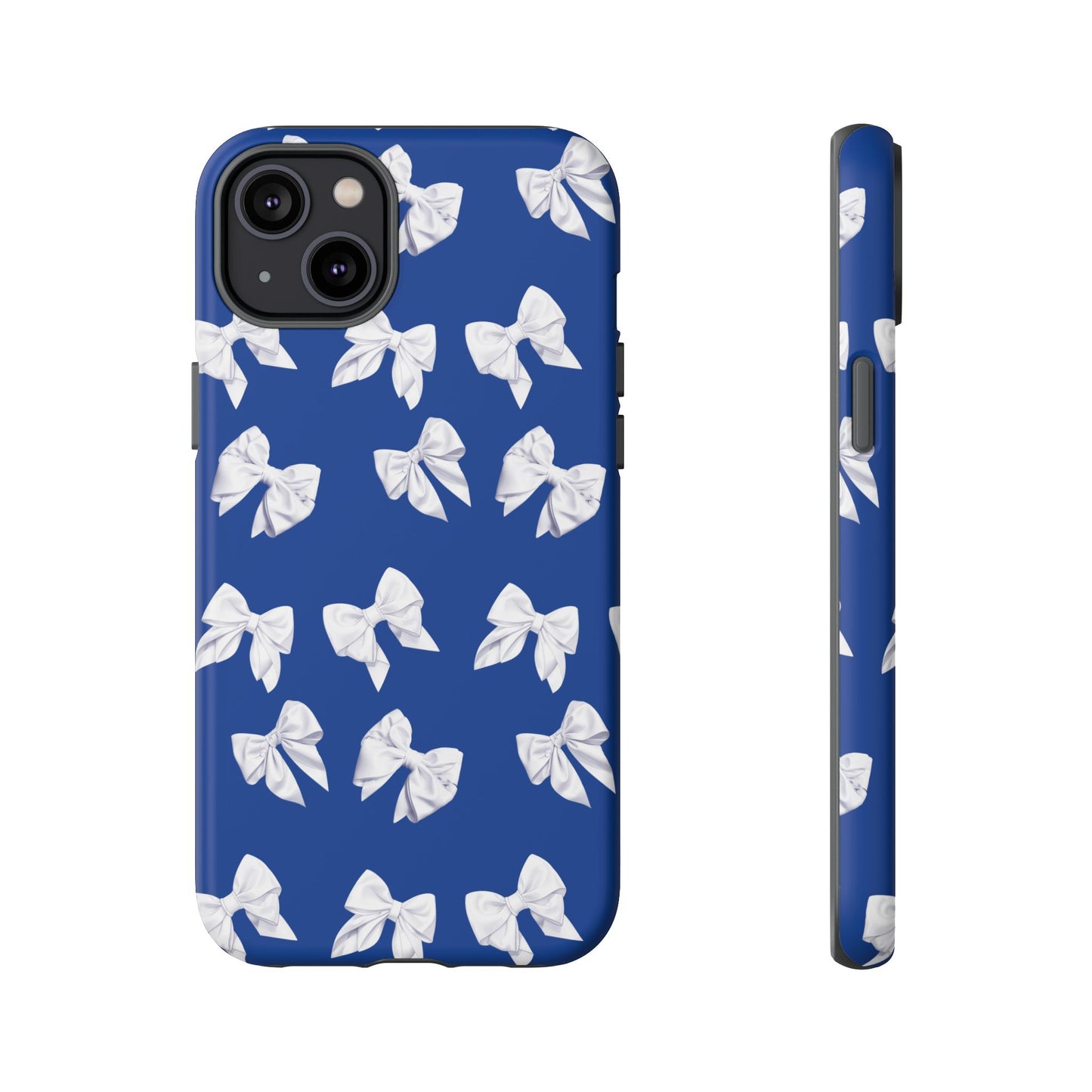 Bow Phone Case White on Blue