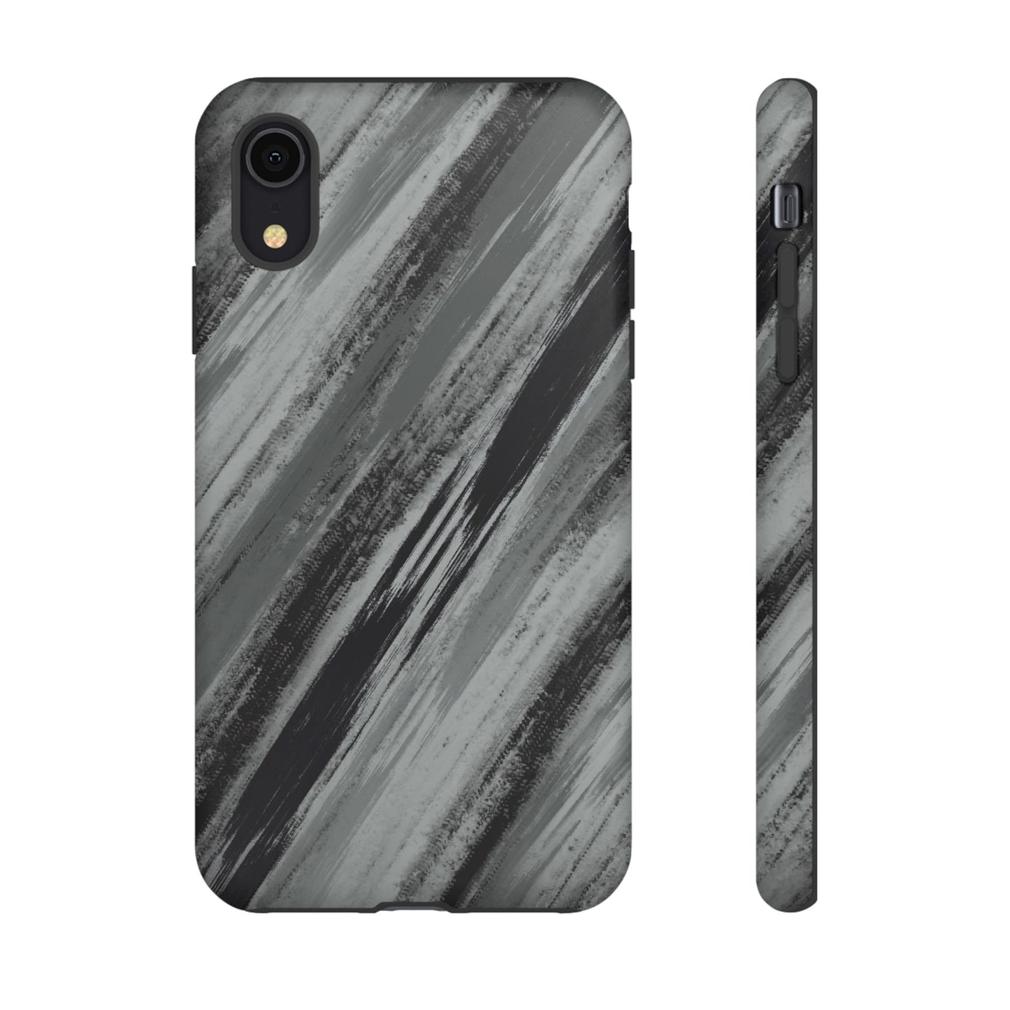Striped Phone Case Black Gray