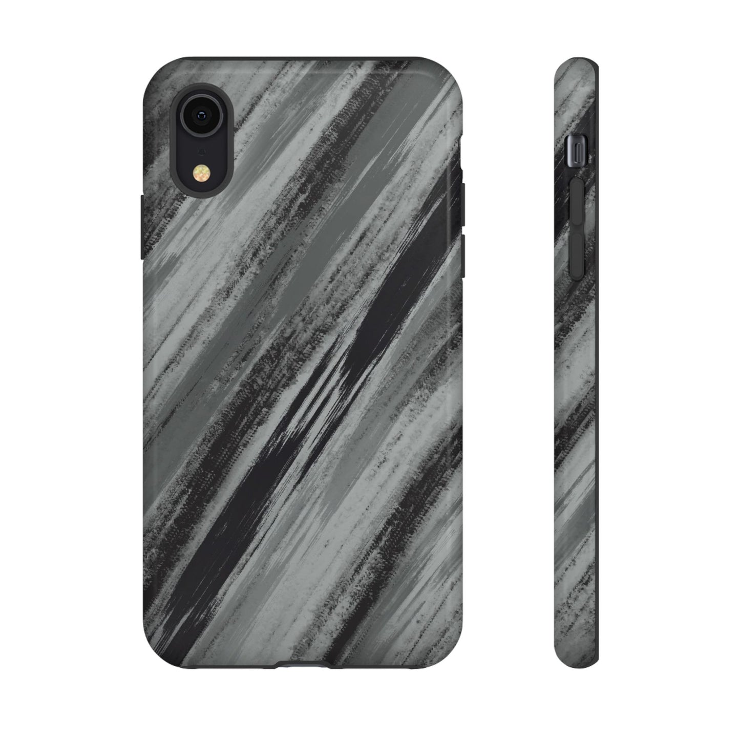 Striped Phone Case Black Gray