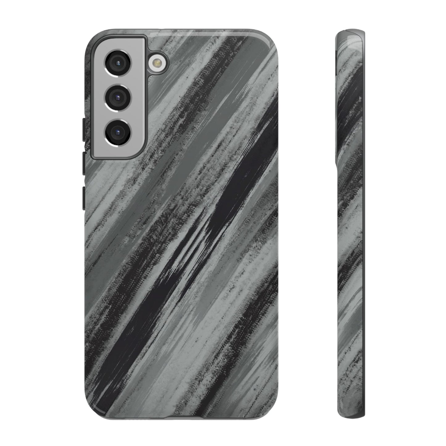 Striped Phone Case Black Gray