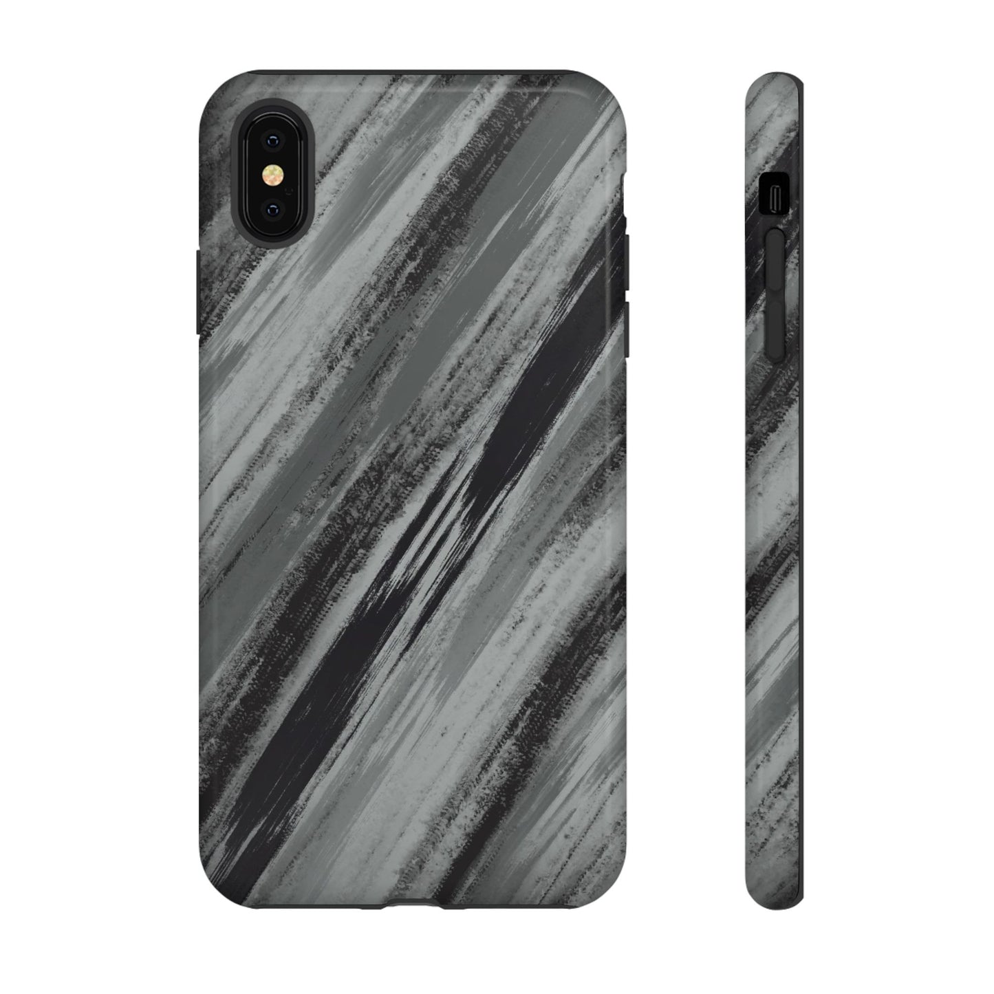 Striped Phone Case Black Gray