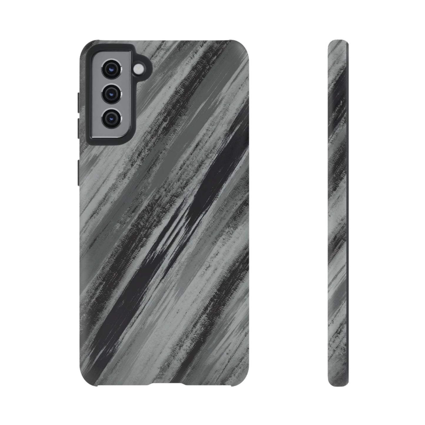 Striped Phone Case Black Gray