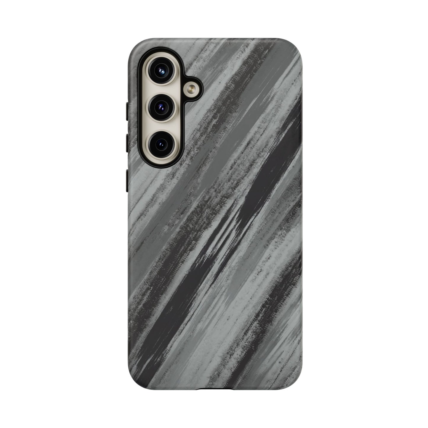 Striped Phone Case Black Gray