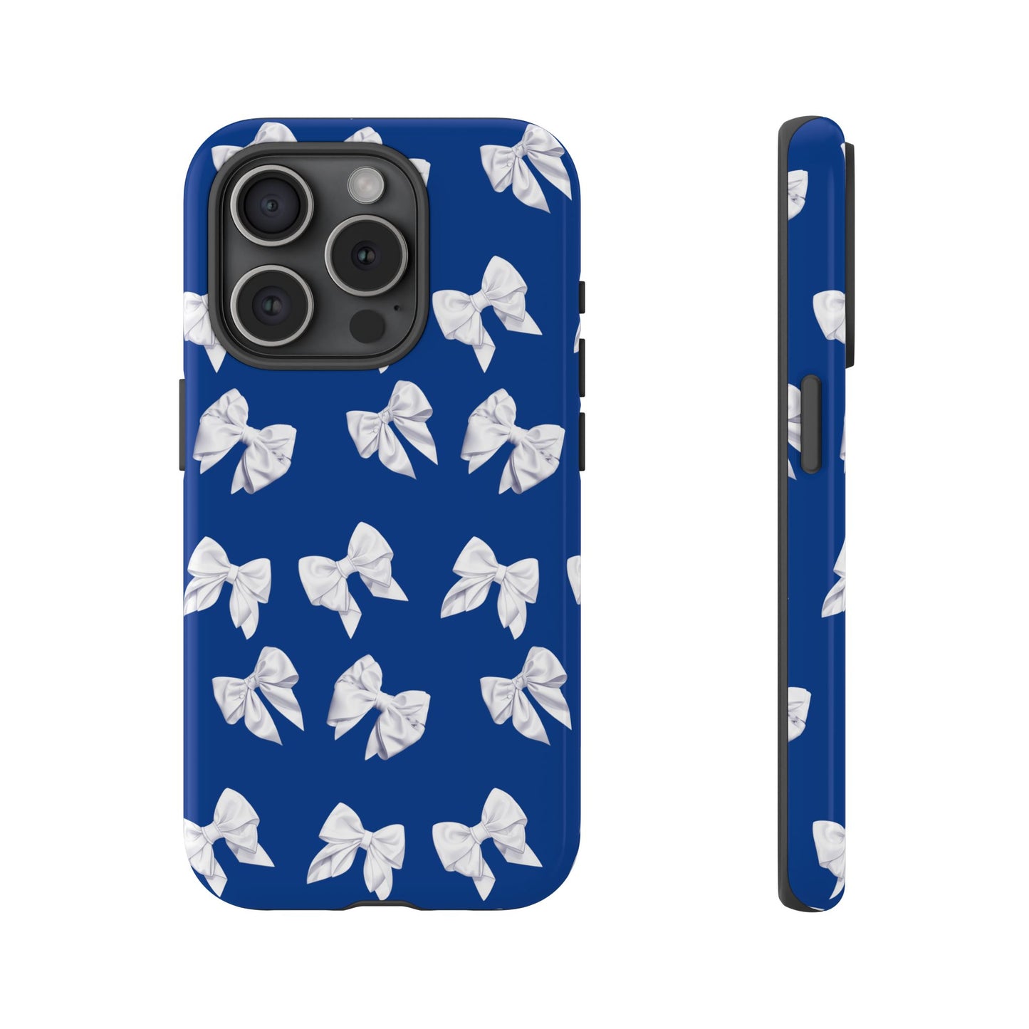 Bow Phone Case White on Blue