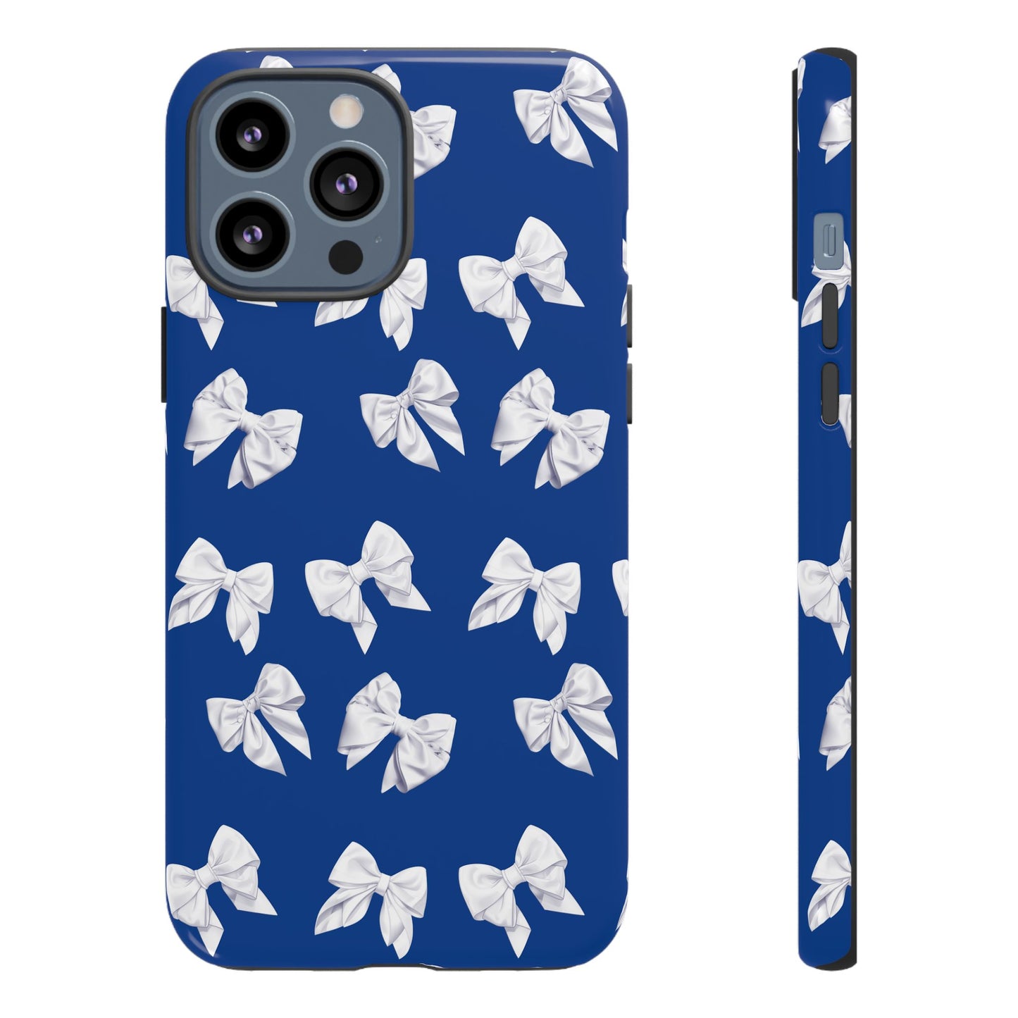 Bow Phone Case White on Blue