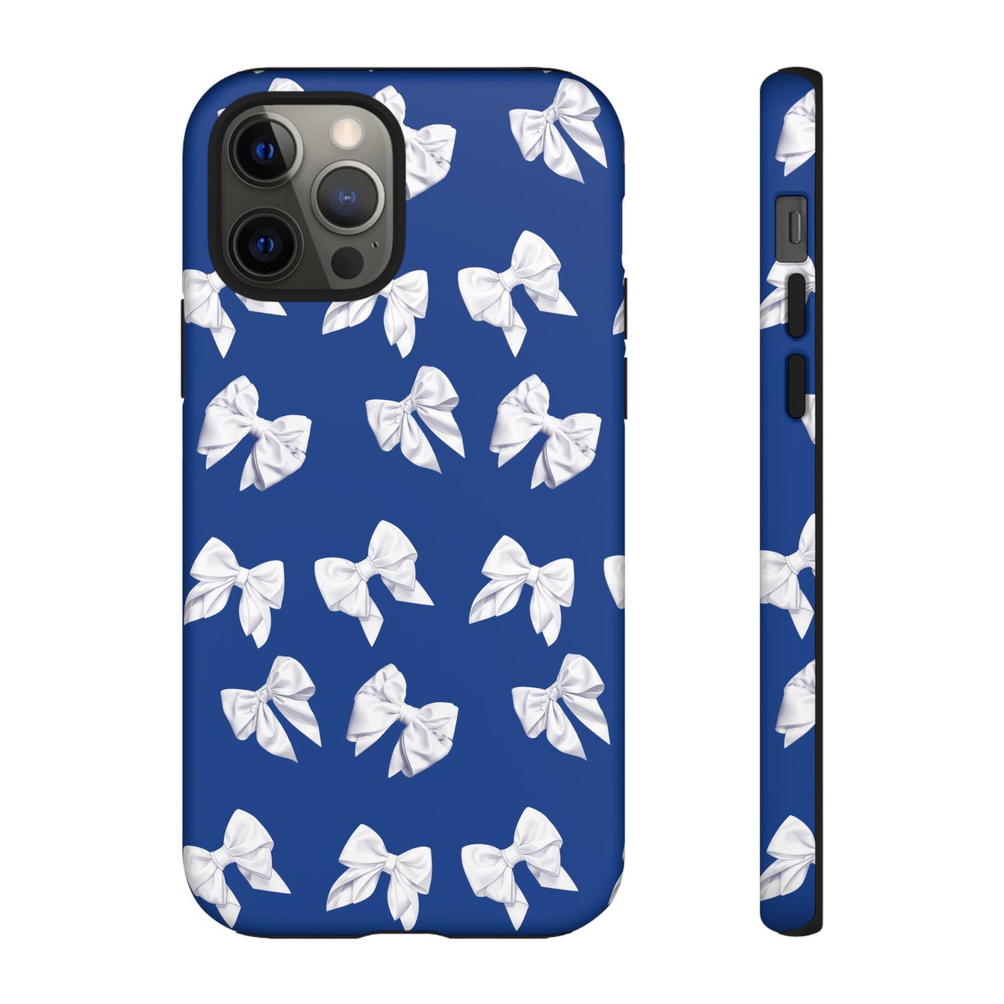 Bow Phone Case White on Blue