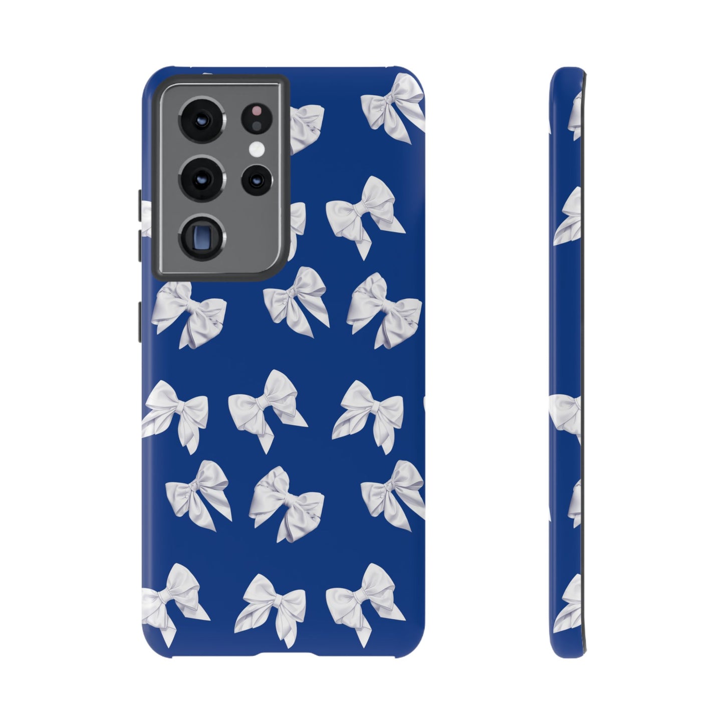Bow Phone Case White on Blue
