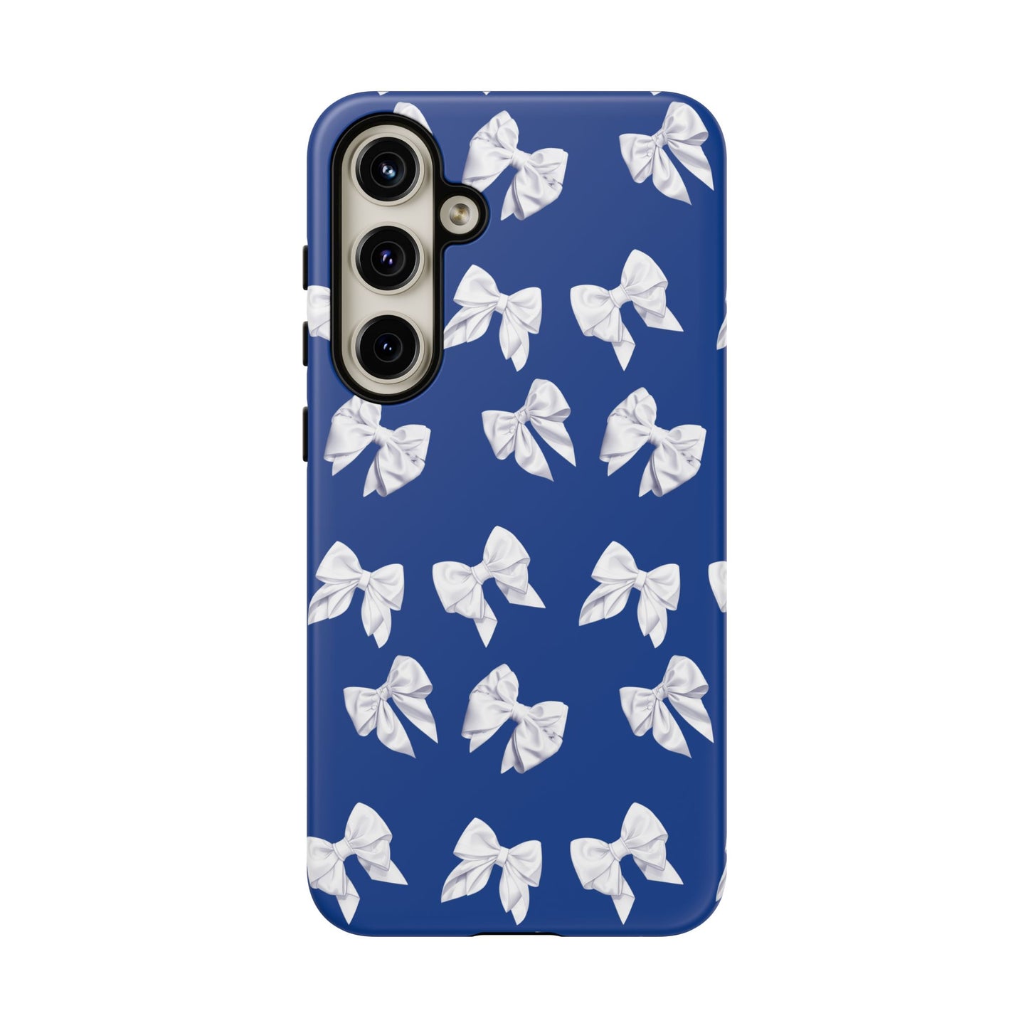 Bow Phone Case White on Blue