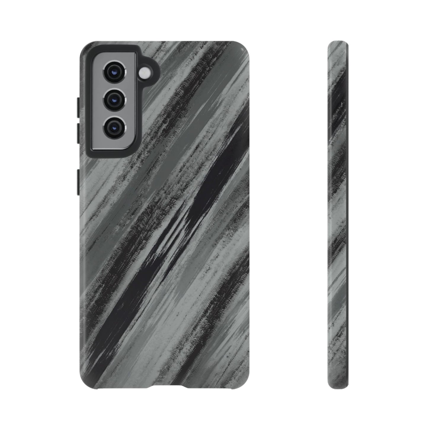 Striped Phone Case Black Gray