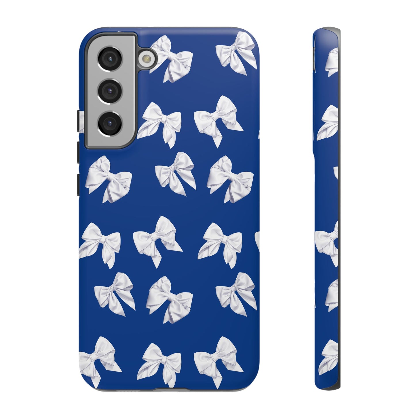 Bow Phone Case White on Blue