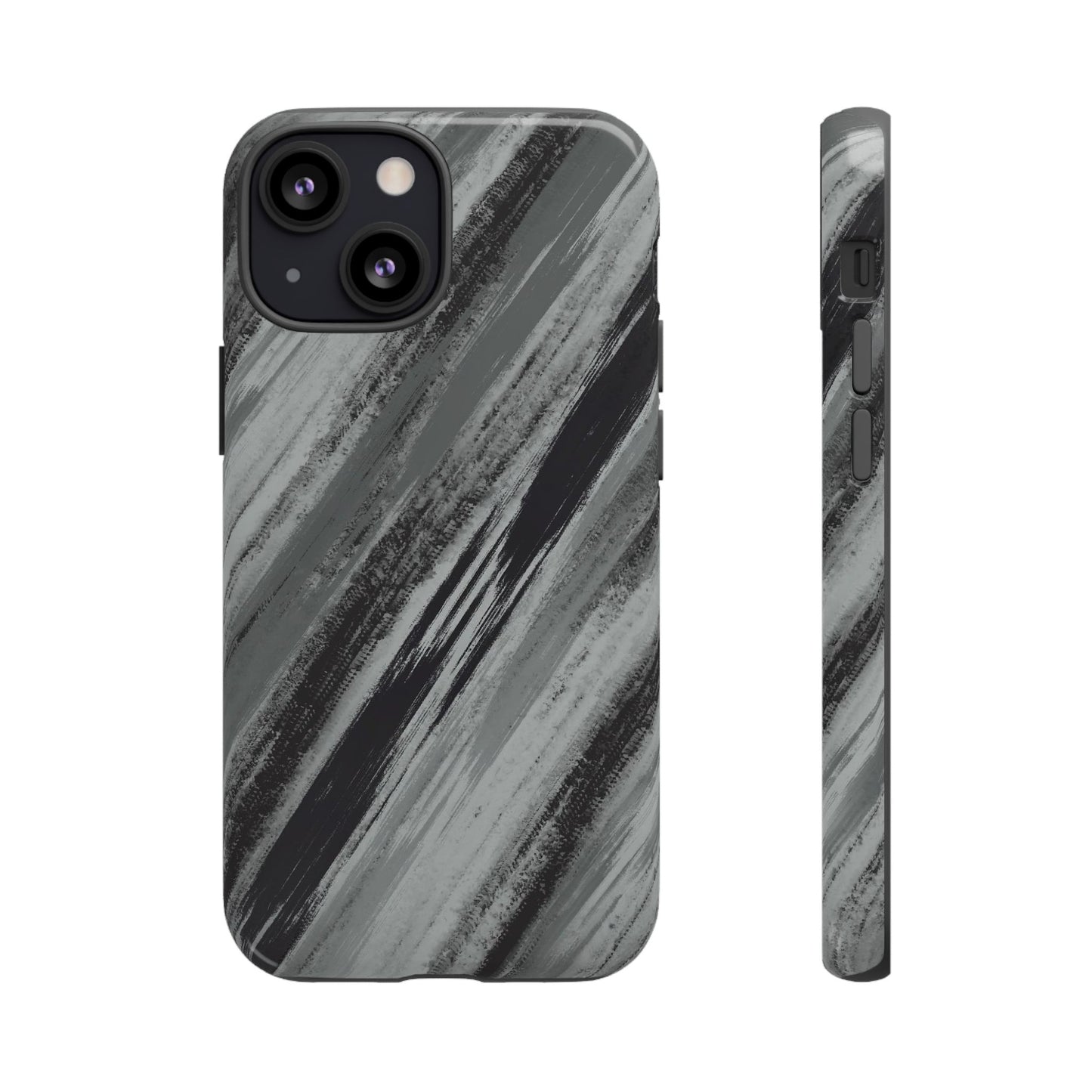 Striped Phone Case Black Gray