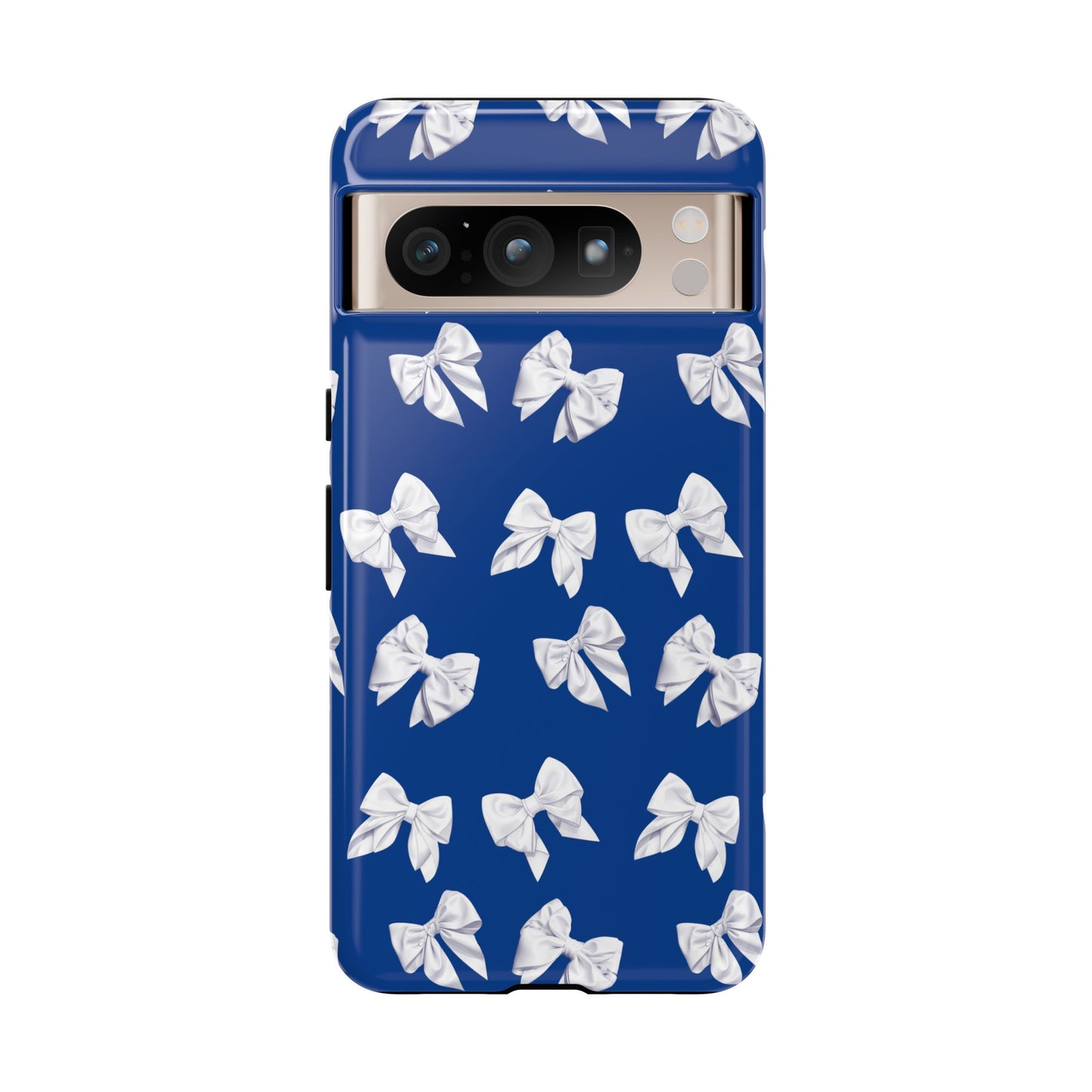 Bow Phone Case White on Blue