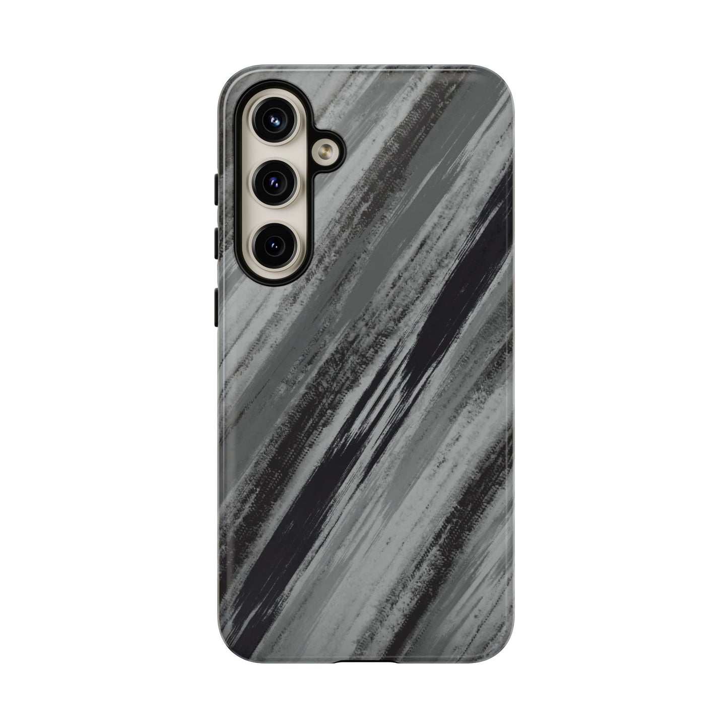 Striped Phone Case Black Gray
