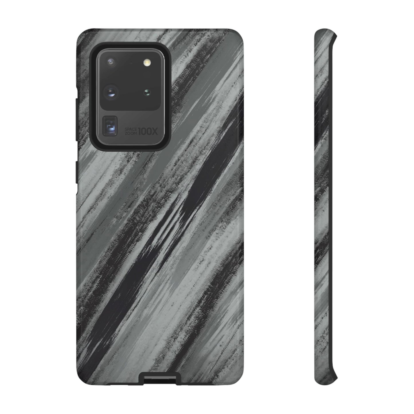 Striped Phone Case Black Gray