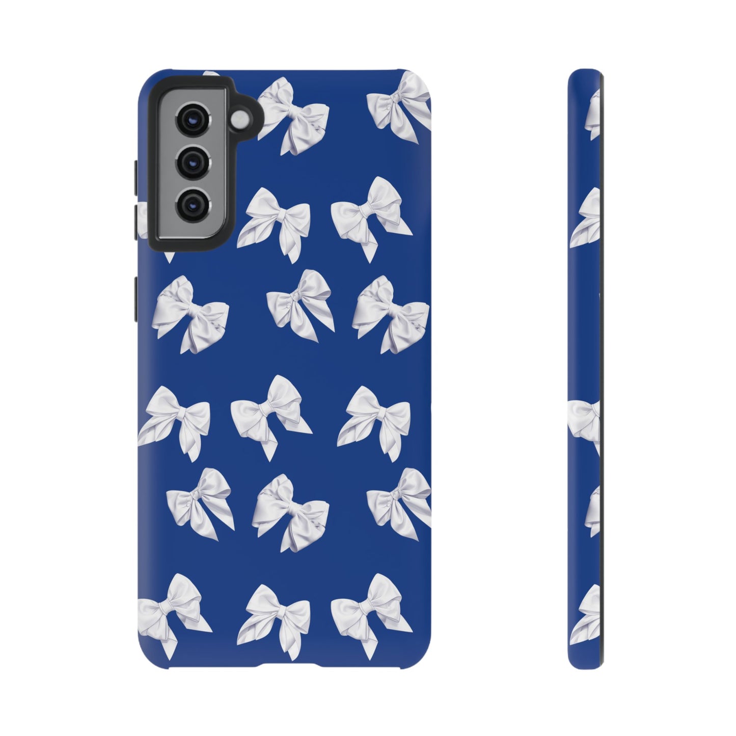 Bow Phone Case White on Blue