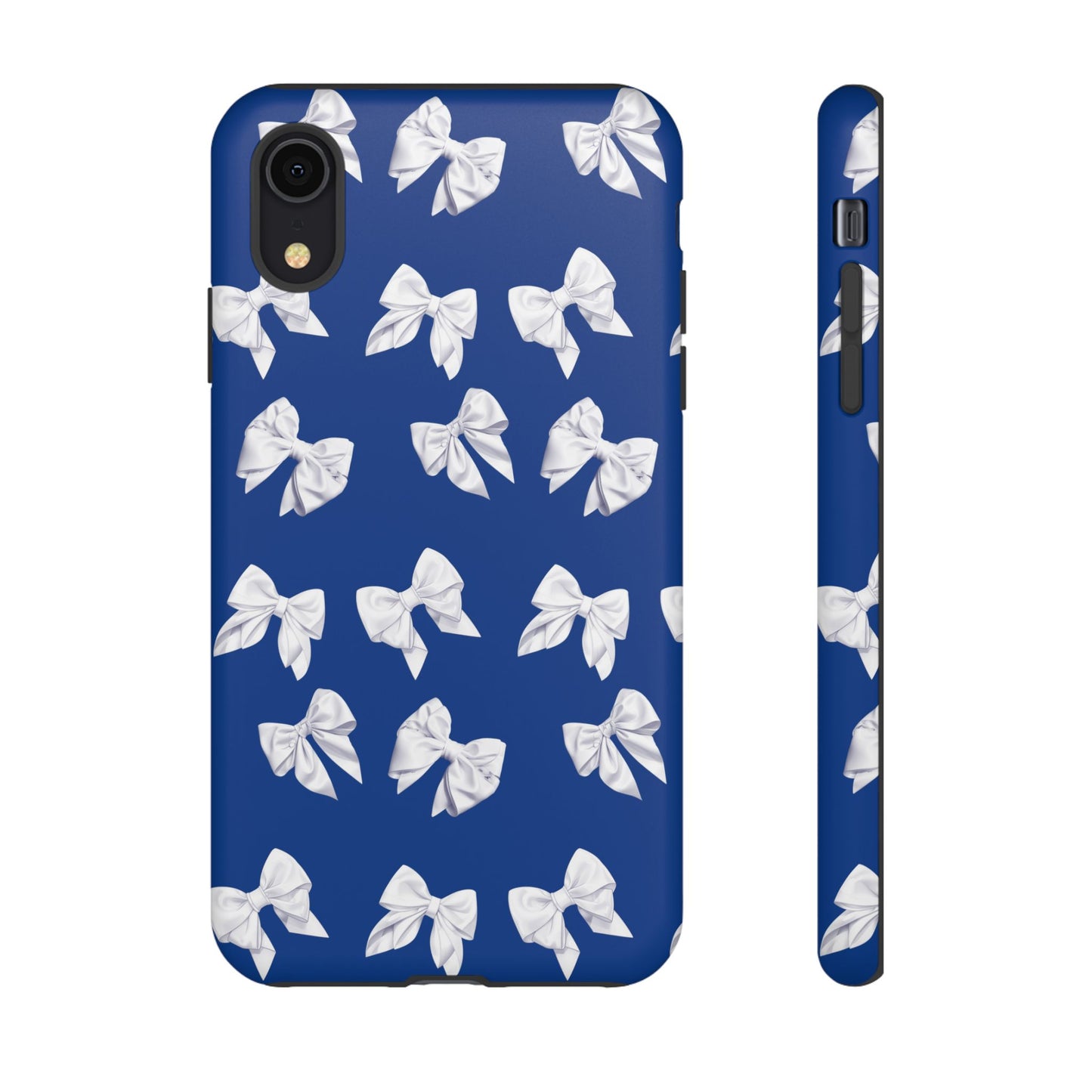 Bow Phone Case White on Blue