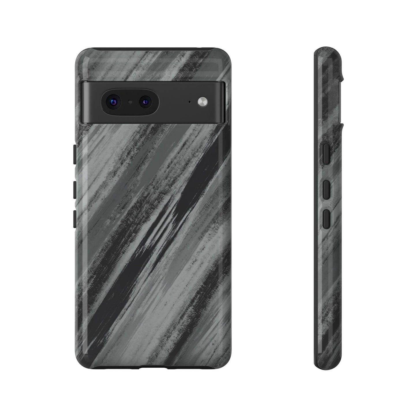 Striped Phone Case Black Gray