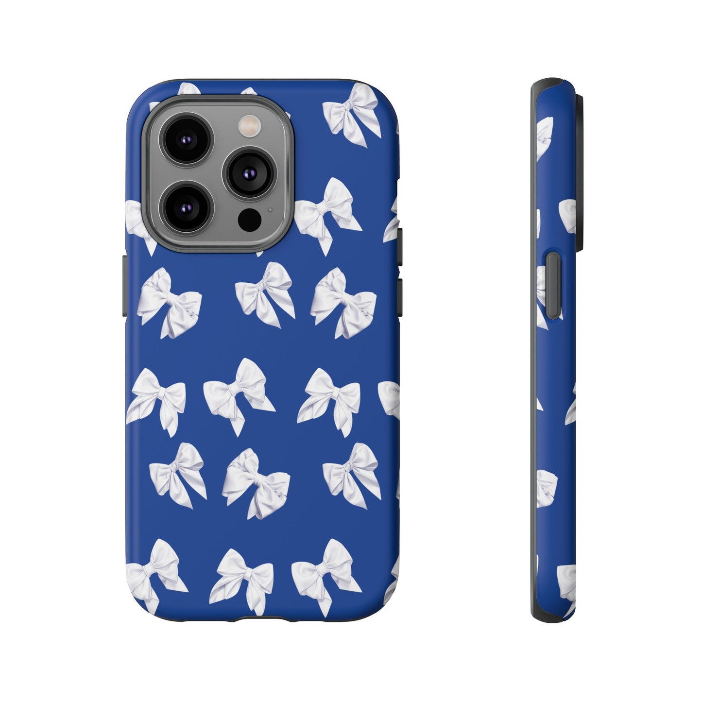 Bow Phone Case White on Blue