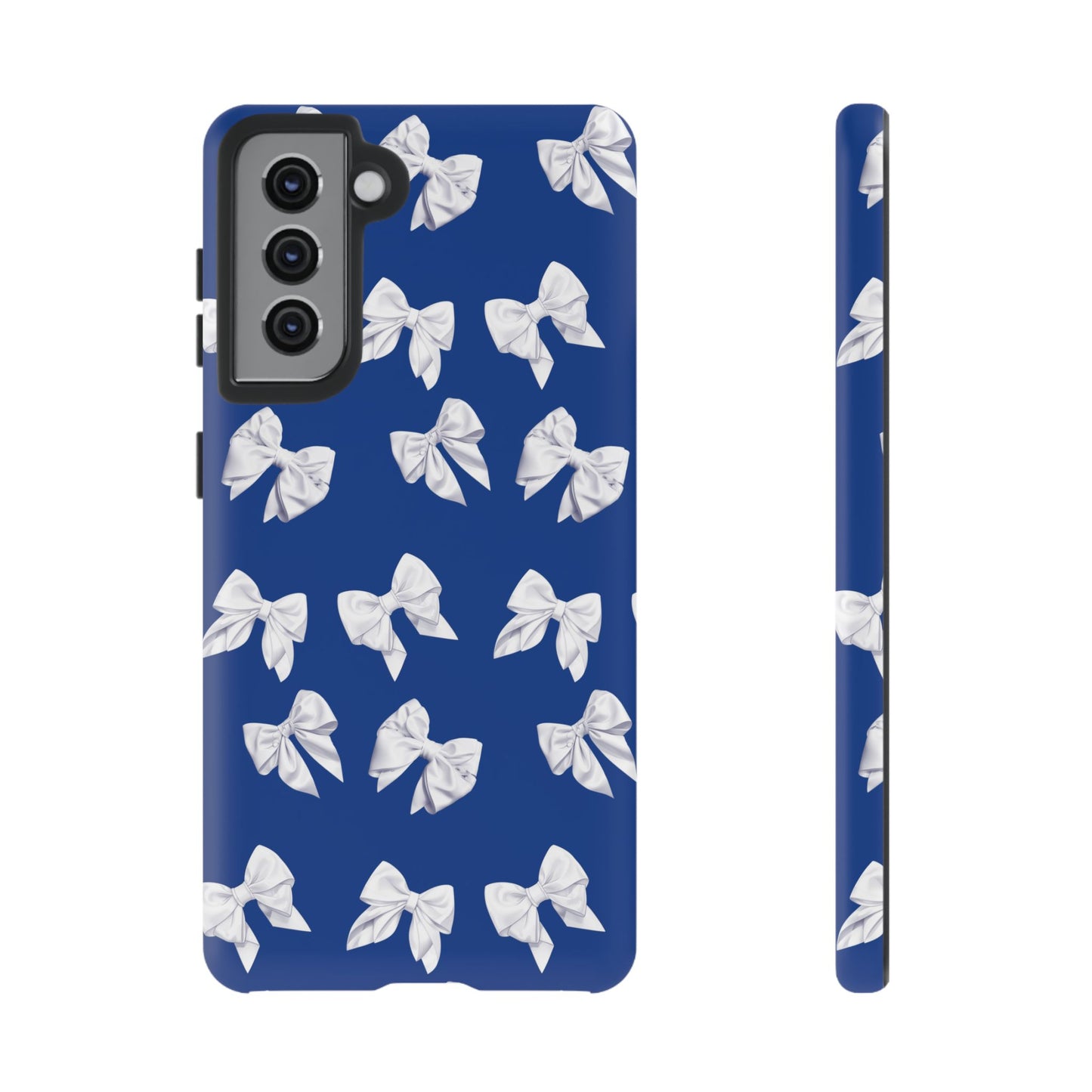 Bow Phone Case White on Blue