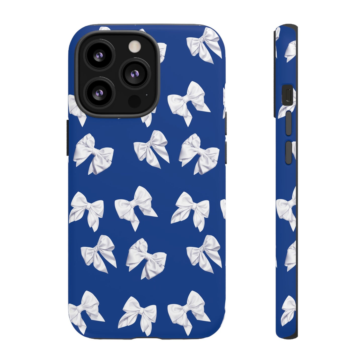 Bow Phone Case White on Blue