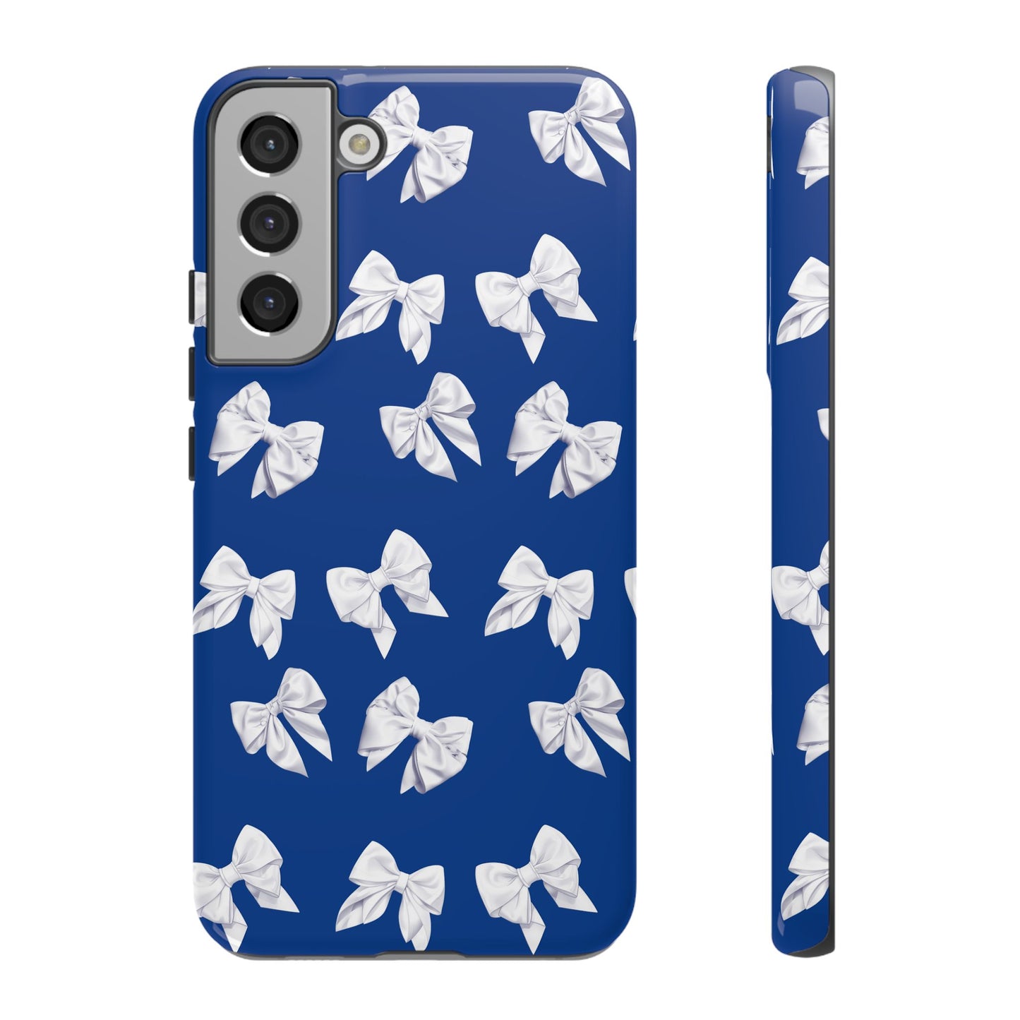 Bow Phone Case White on Blue