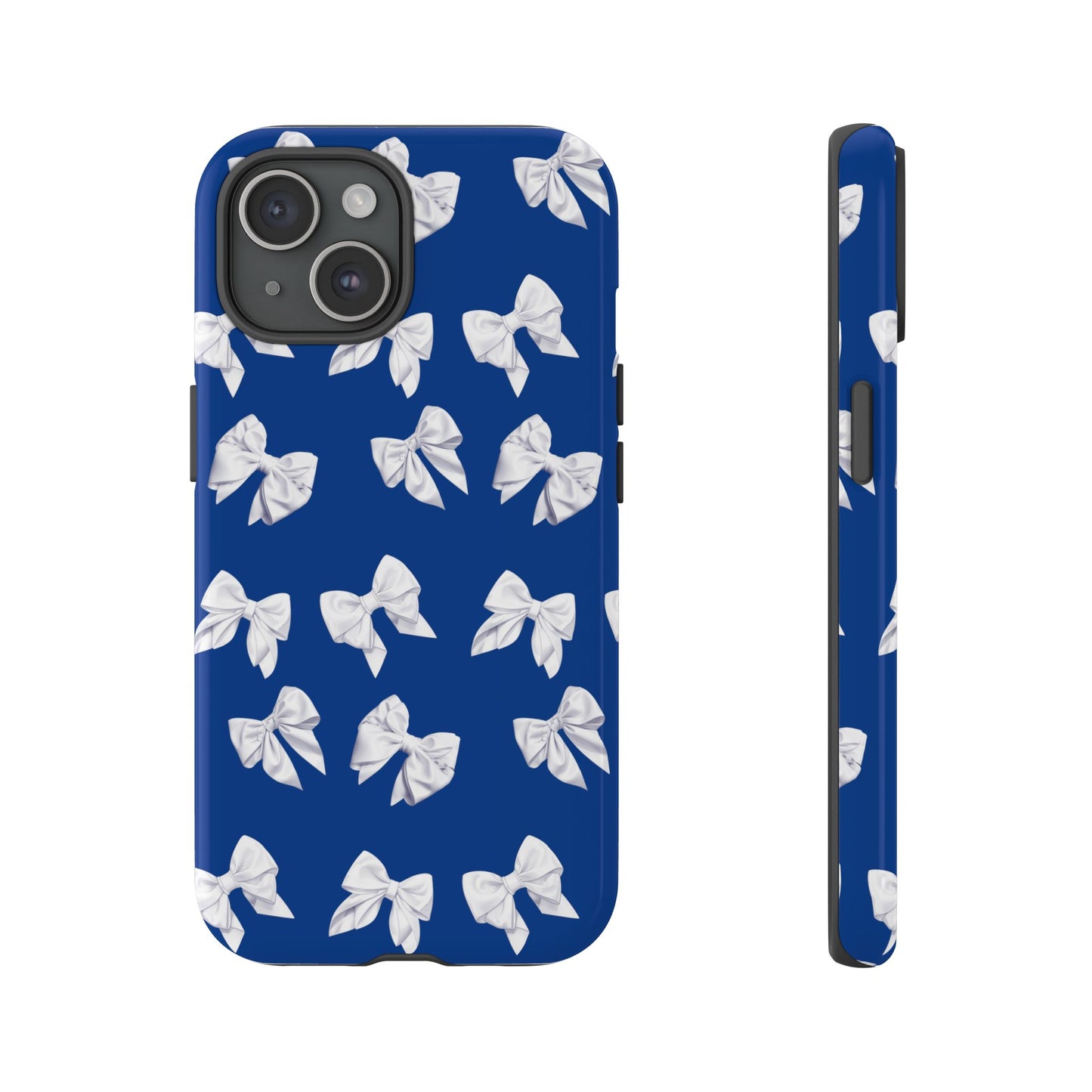 Bow Phone Case White on Blue