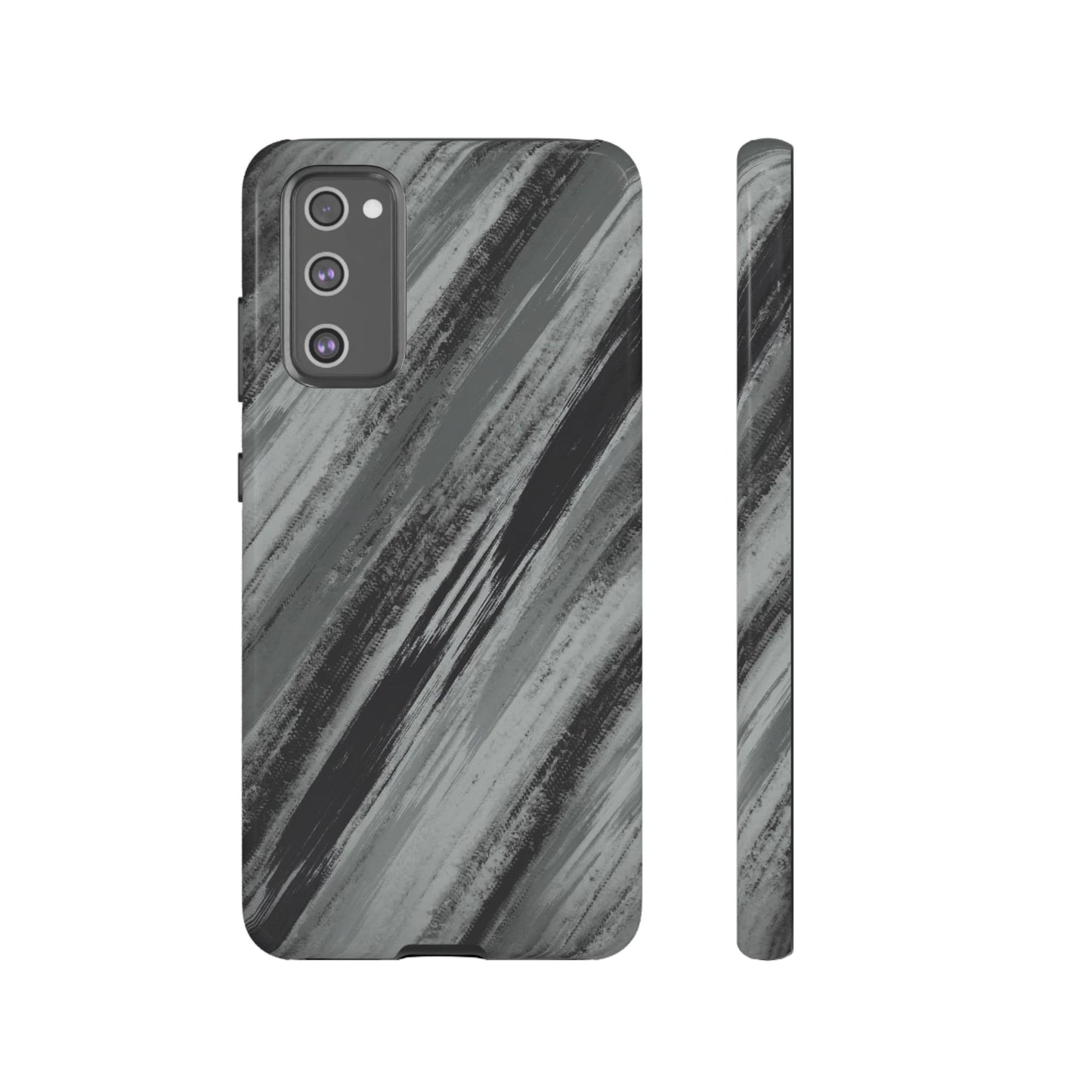 Striped Phone Case Black Gray
