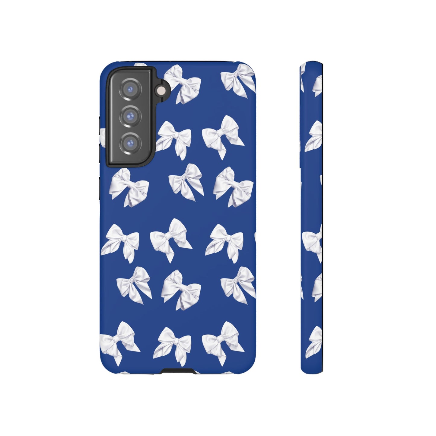 Bow Phone Case White on Blue