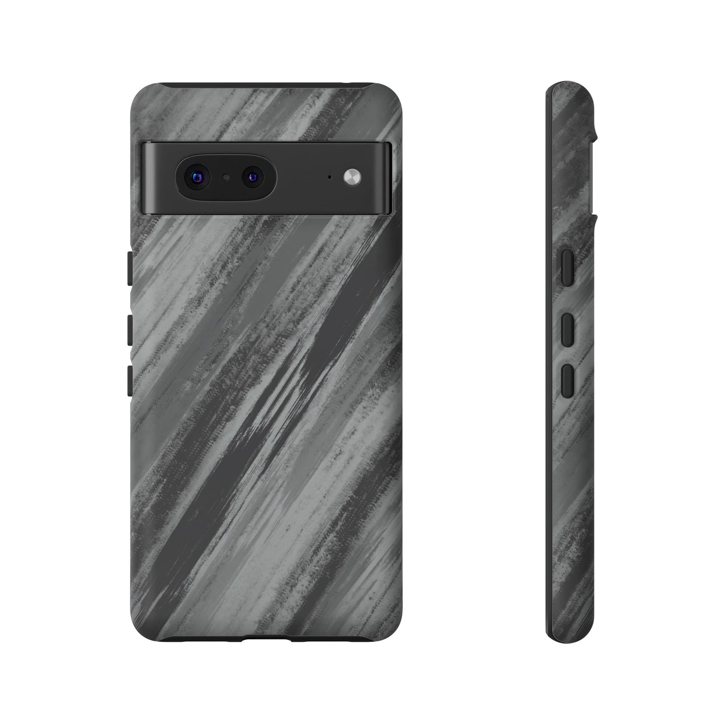 Striped Phone Case Black Gray