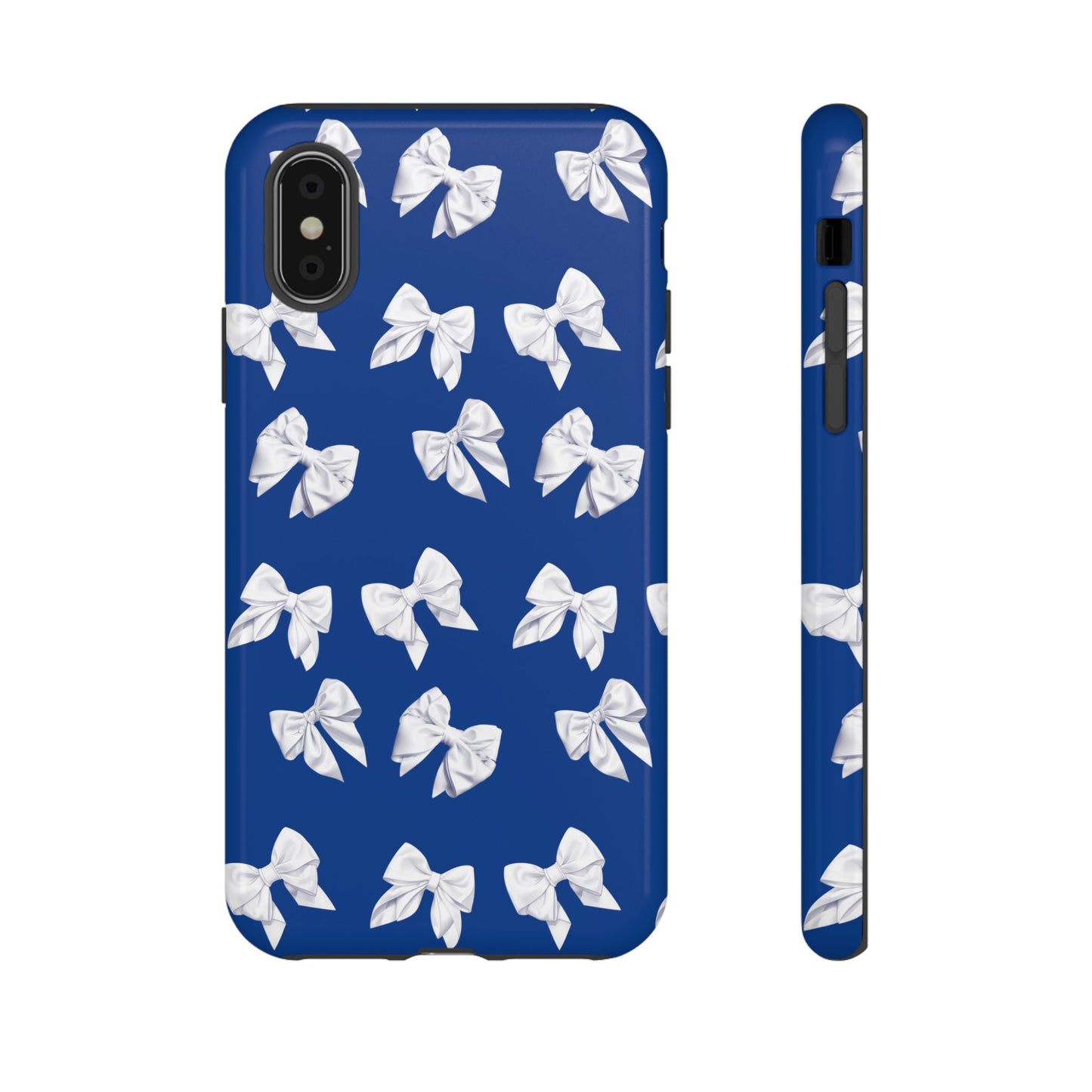 Bow Phone Case White on Blue