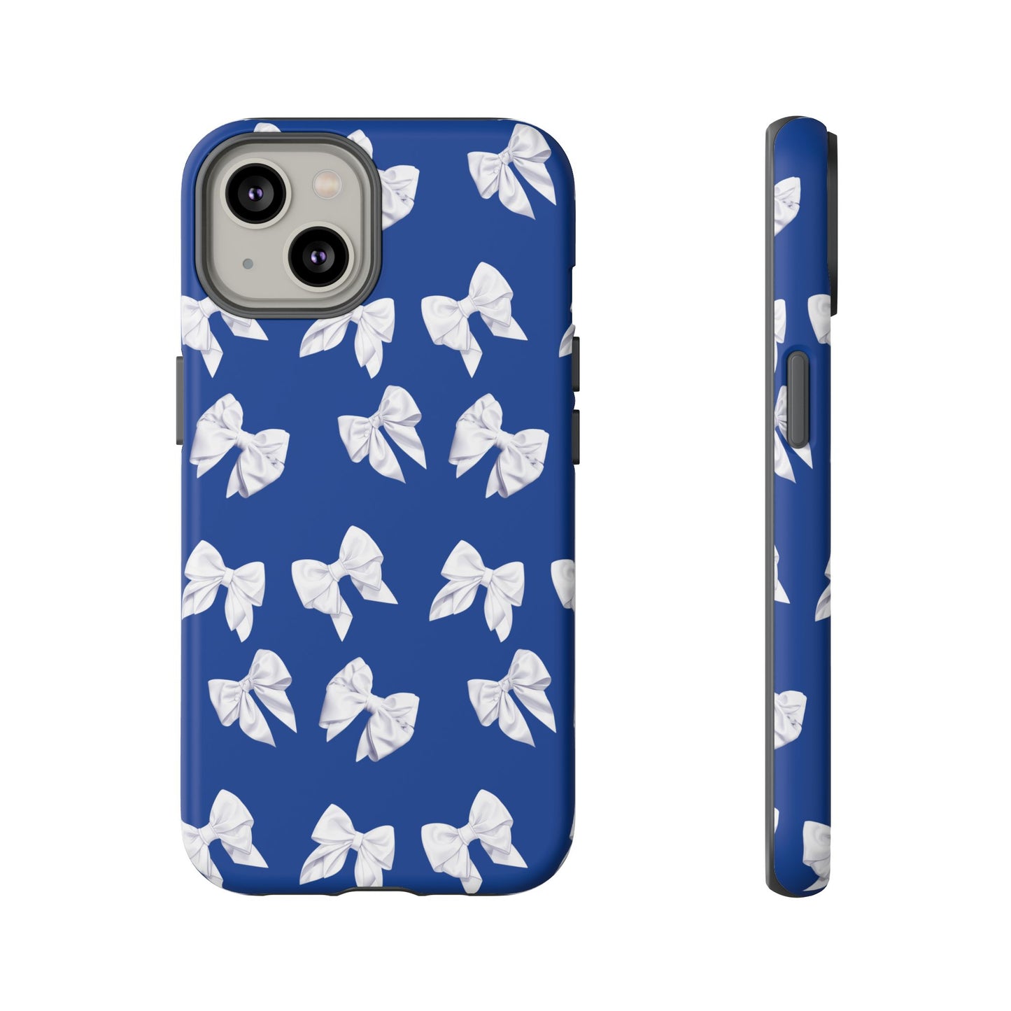 Bow Phone Case White on Blue