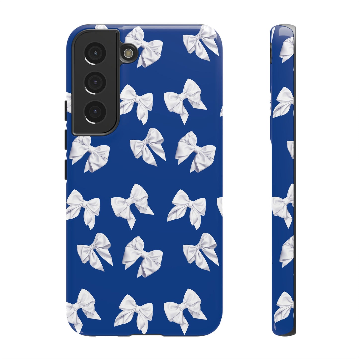 Bow Phone Case White on Blue