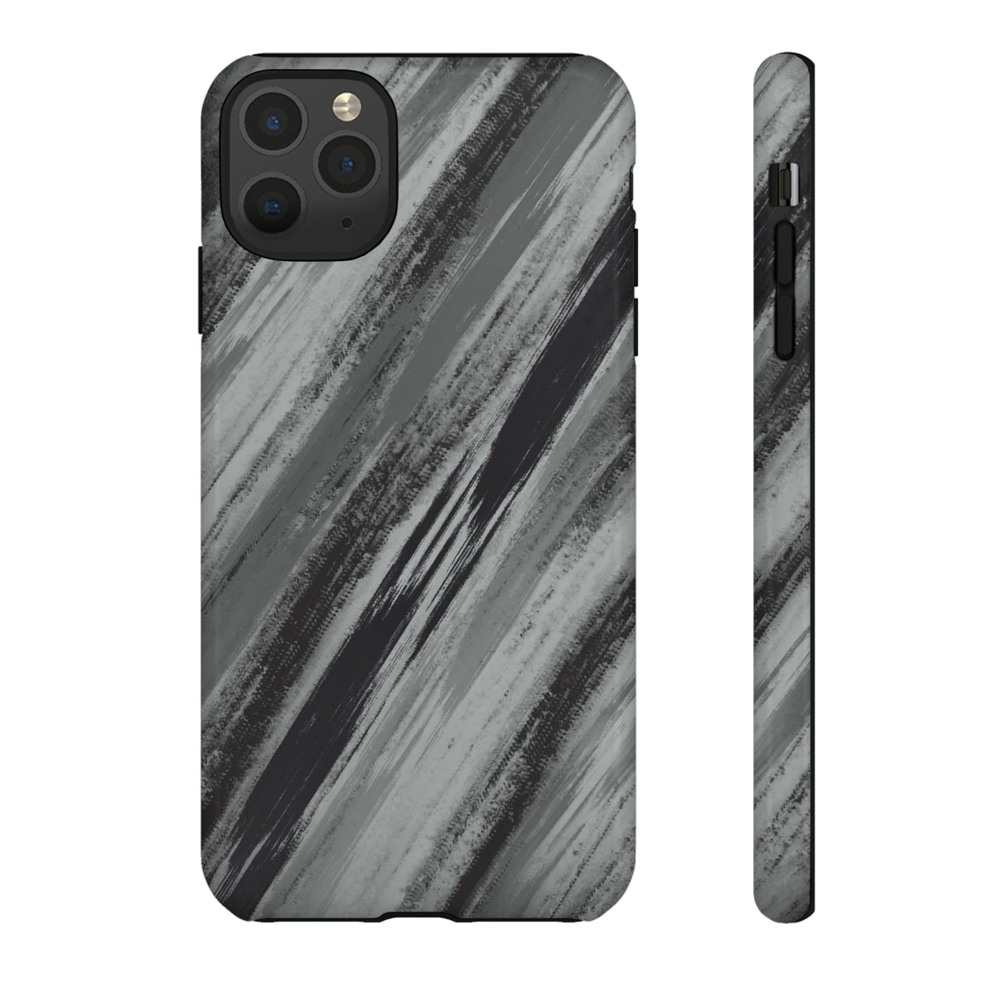 Striped Phone Case Black Gray