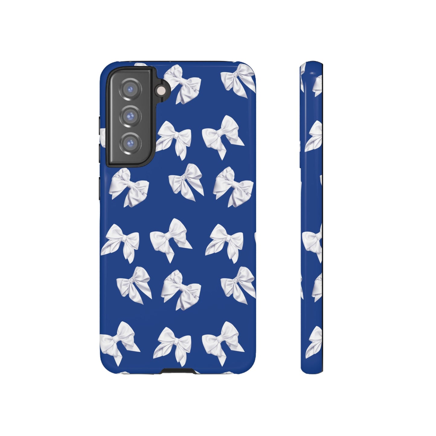 Bow Phone Case White on Blue