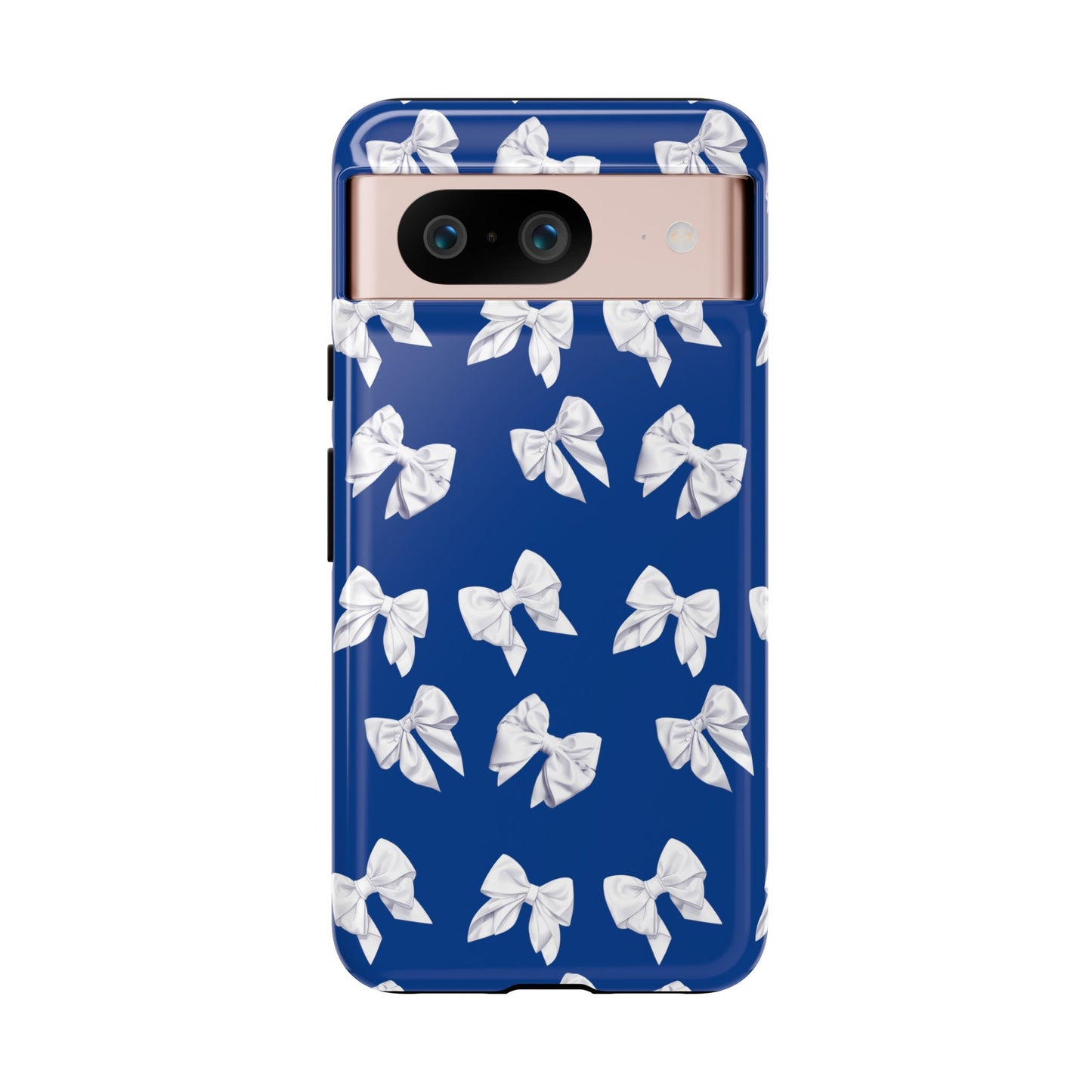 Bow Phone Case White on Blue
