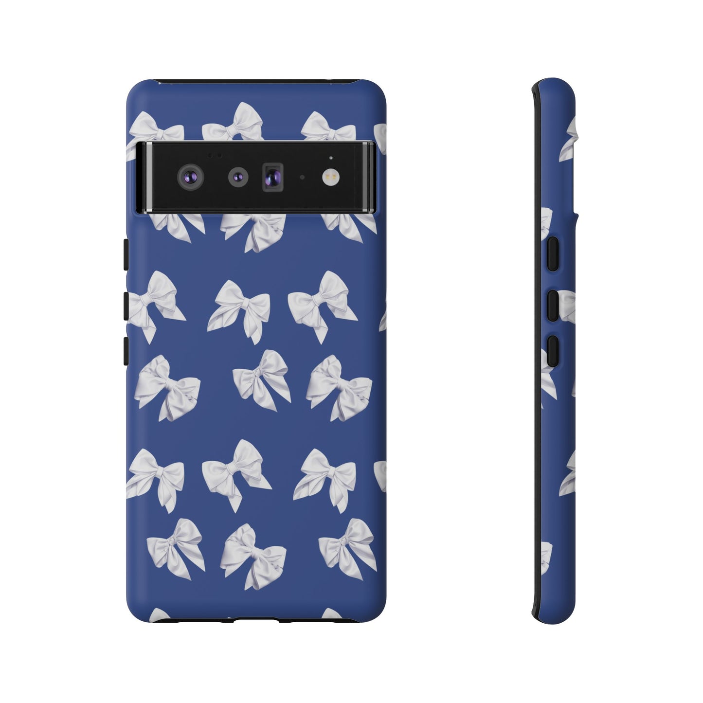 Bow Phone Case White on Blue