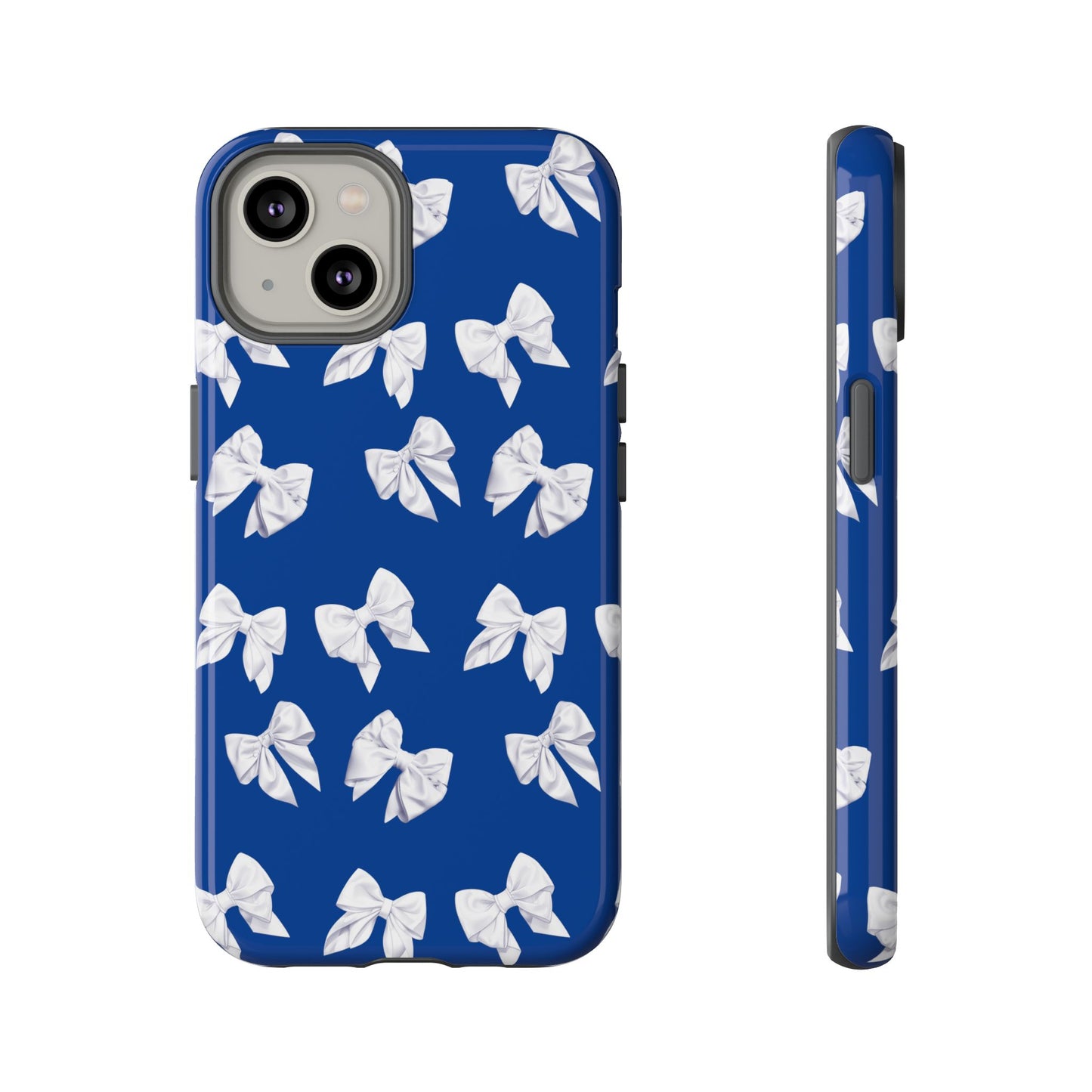 Bow Phone Case White on Blue