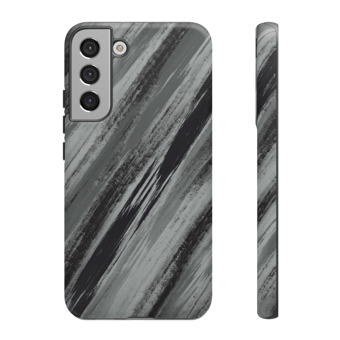 Striped Phone Case Black Gray
