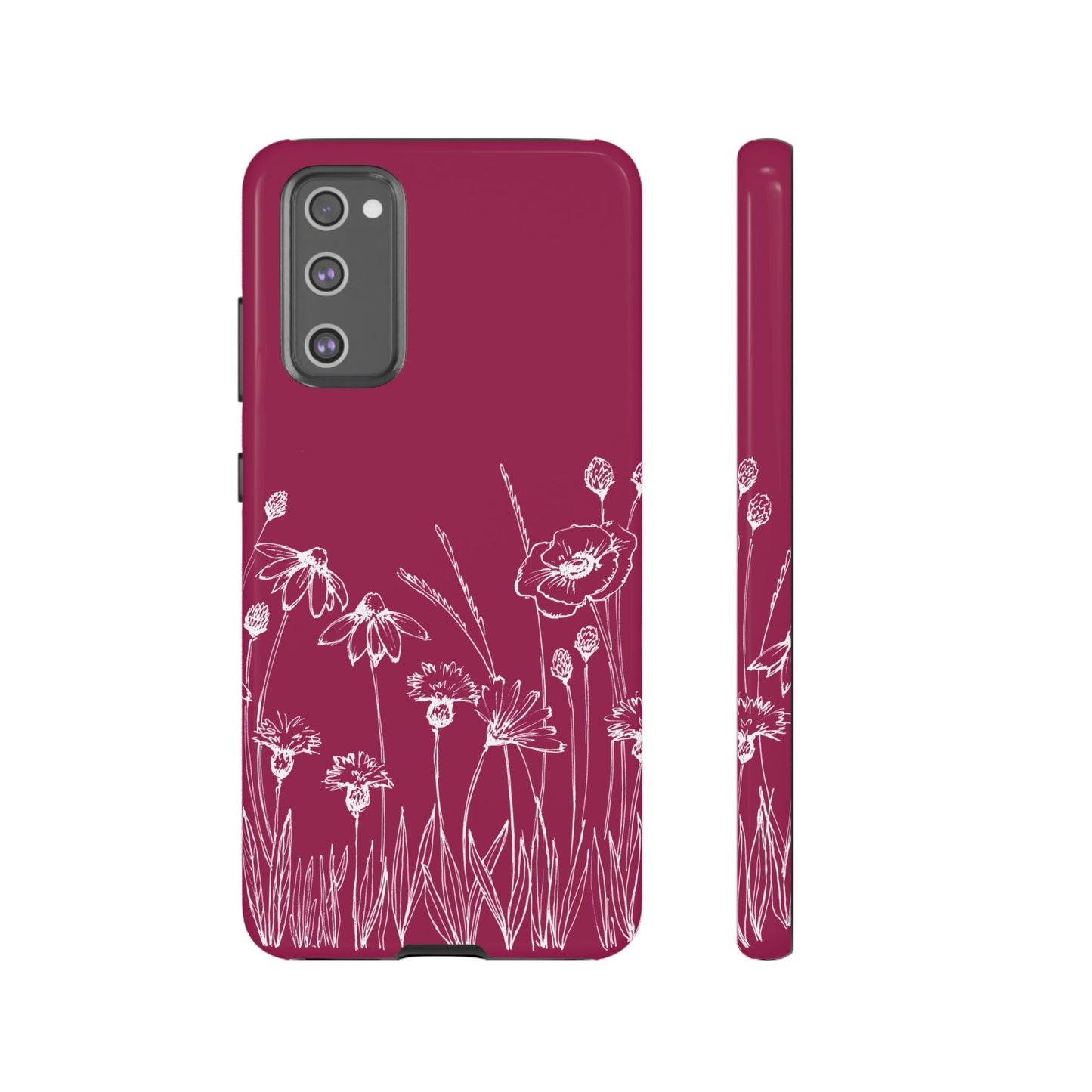 Doodle Flower Phone Case Berry