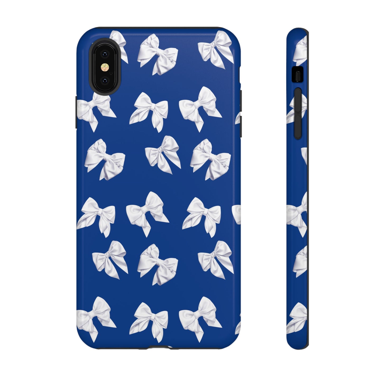 Bow Phone Case White on Blue