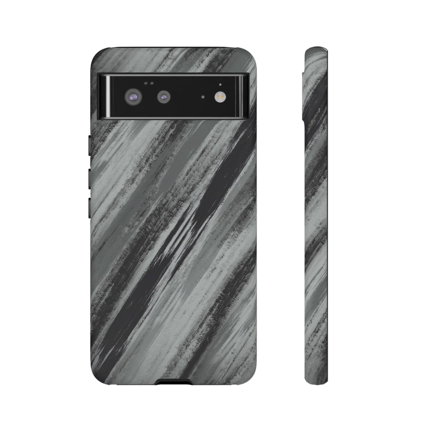 Striped Phone Case Black Gray
