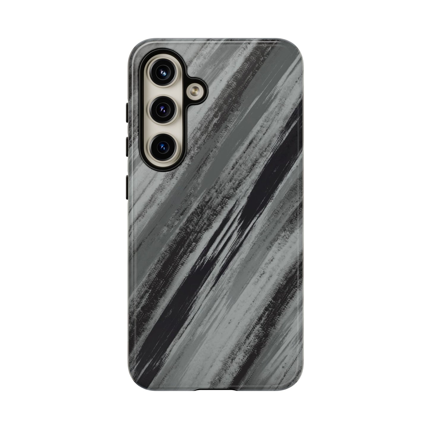 Striped Phone Case Black Gray