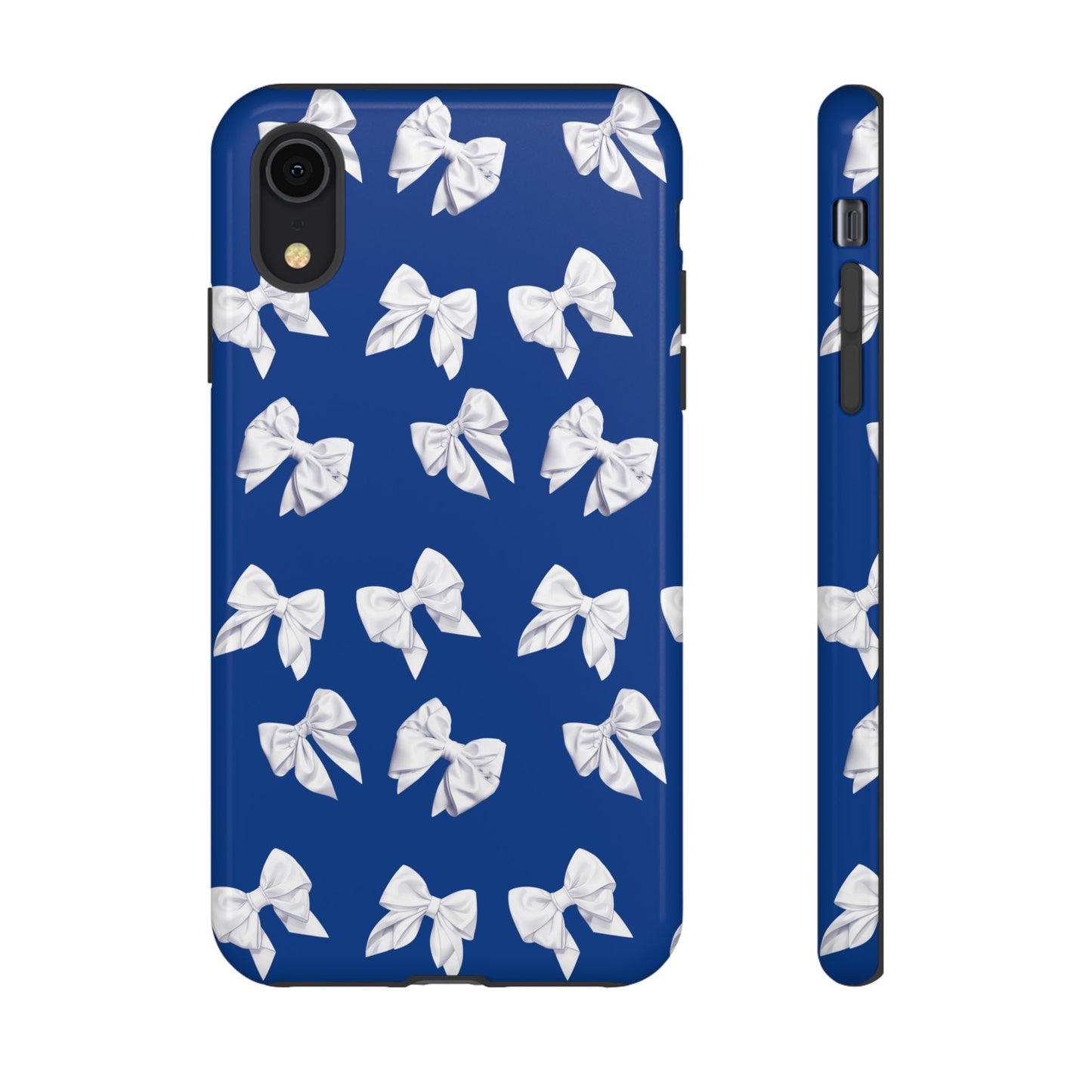 Bow Phone Case White on Blue