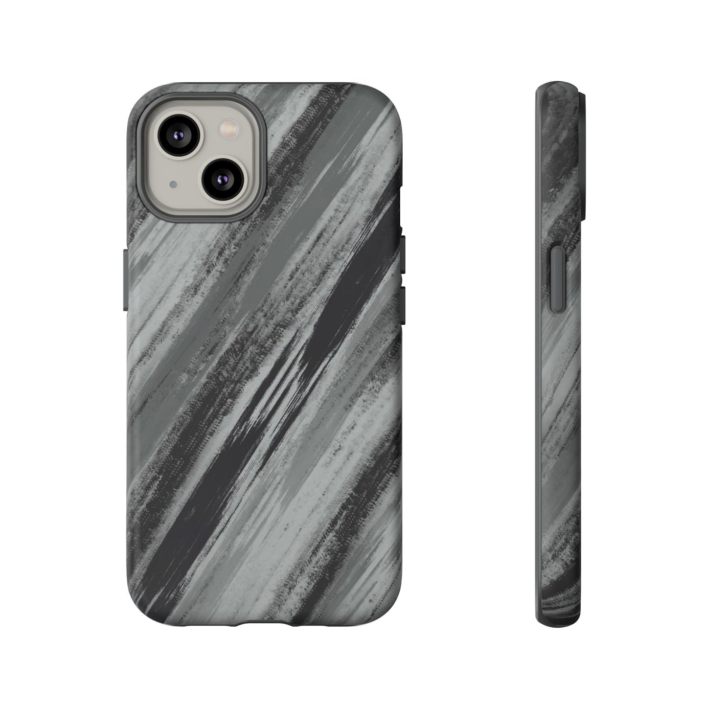 Striped Phone Case Black Gray