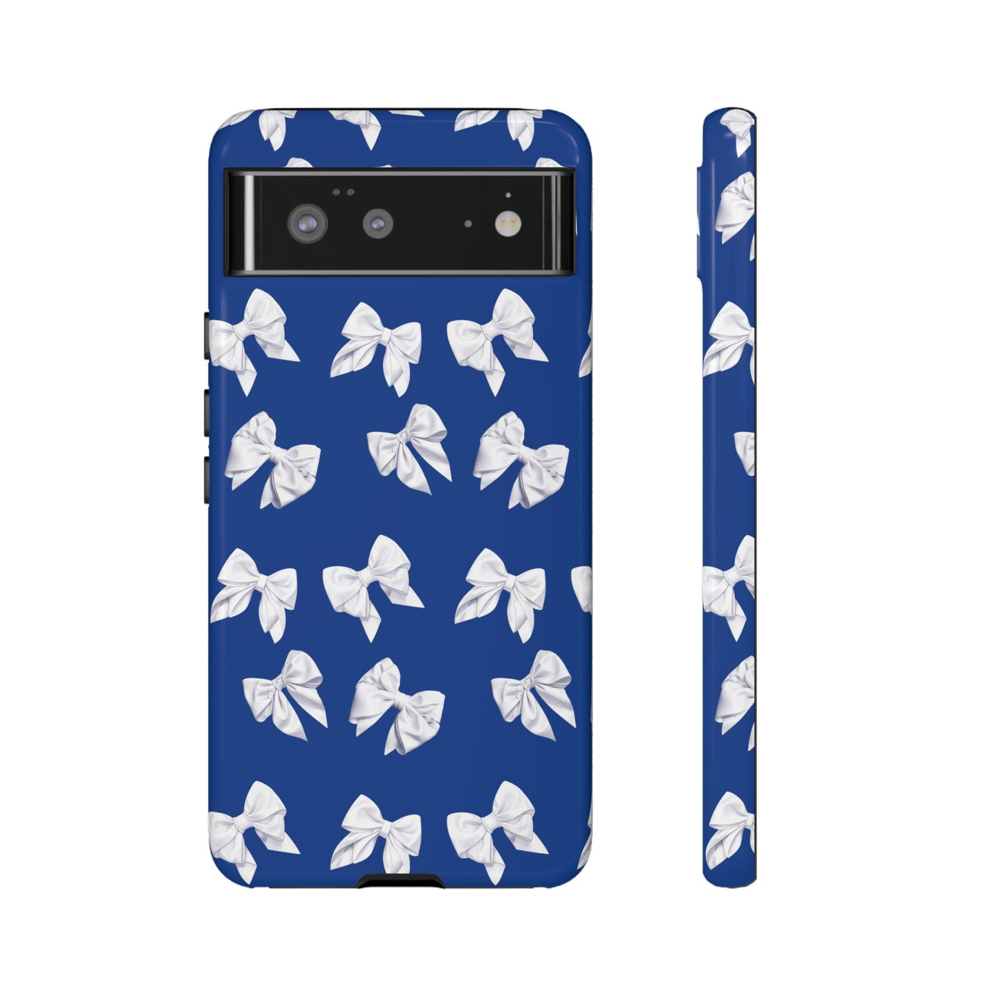 Bow Phone Case White on Blue